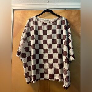 Brand new Black Crane hand-printed top size M